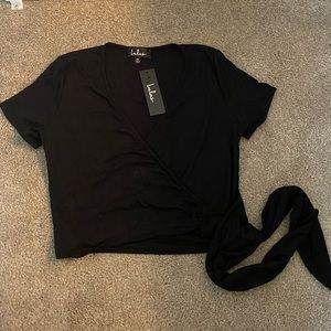 Lulu’s vneck tie crop tshirts